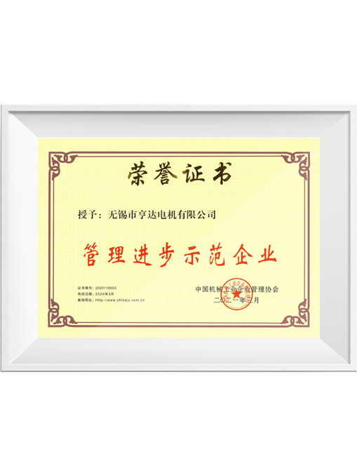 中機協管理進步示范企業(yè)